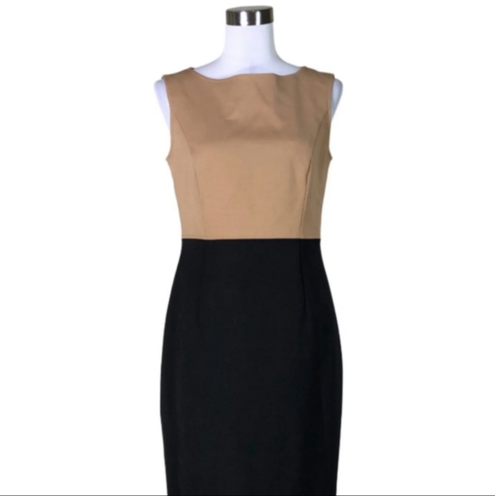 Calvin Klein black and tan sleeveless dress brand new with tags on.
